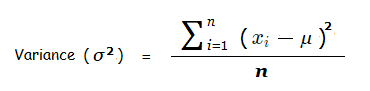 Formula to work out the variance.