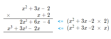 Multiplication of Polynomials example with vertical multiplication.