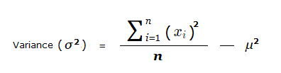 Alternative formula to work out the variance.