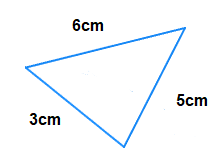 Triangle with all side lengths in centimetres shown.