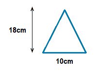 Triangle with size of height and base listed.